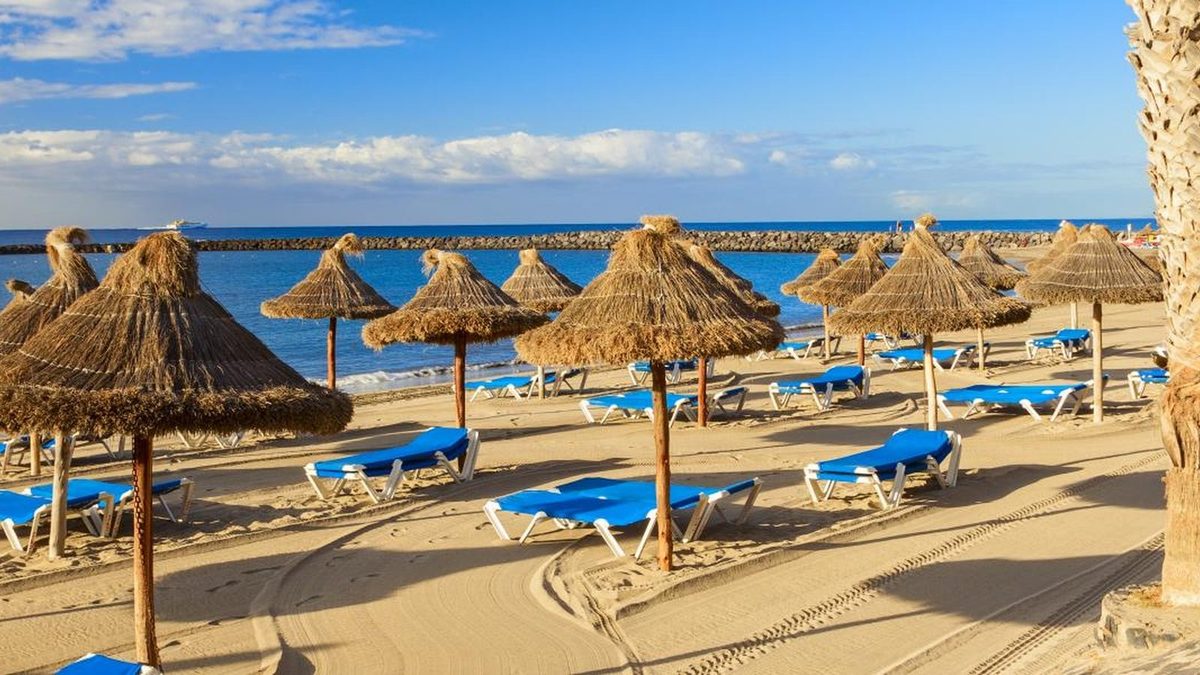Sunshades on a Tenerife beach